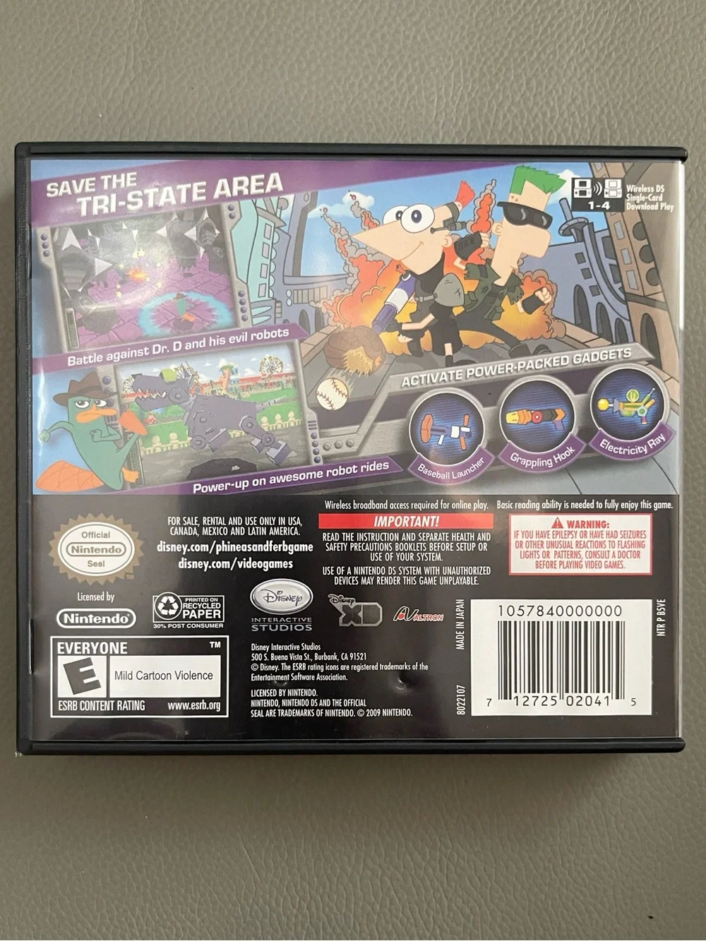 Disney Phineas & Ferb: Across the 2nd Dimension Nintendo DS Game & Original Case